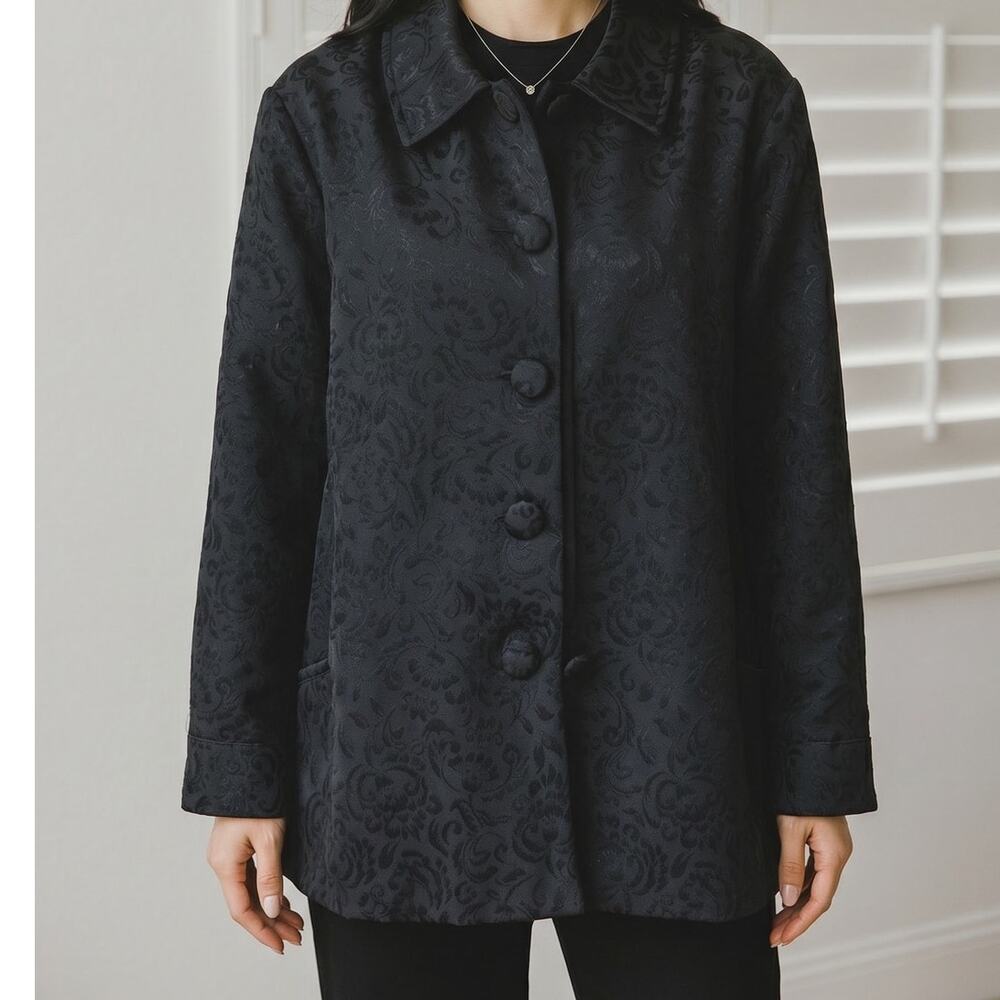Croft & Barrow Button up Black Jacket Women's 3x